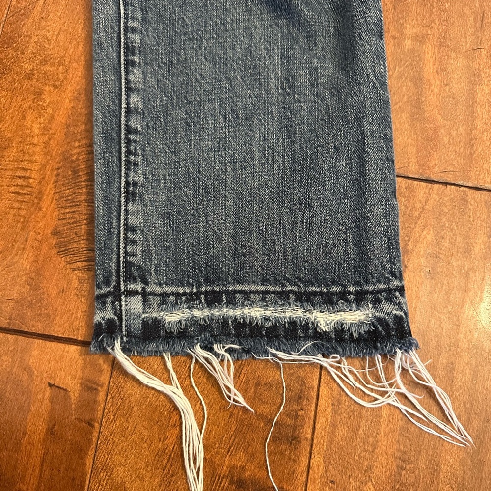 Pistola High Rise Straight Leg Cropped Raw Hem Jeans Sz 28 - Picture 4 of 12
